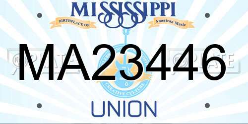 MA23446 Mississippi License Plate