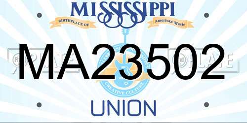MA23502 Mississippi License Plate