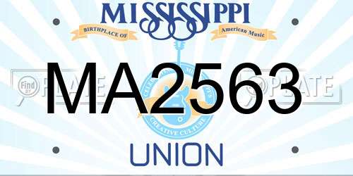 MA2563 Mississippi License Plate