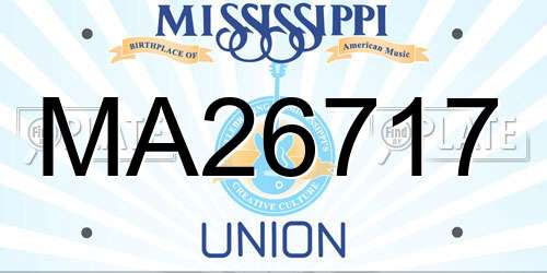 MA26717 Mississippi License Plate