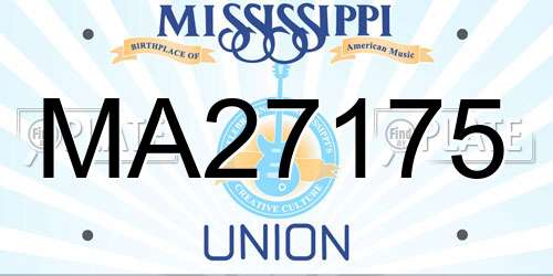 MA27175 Mississippi License Plate