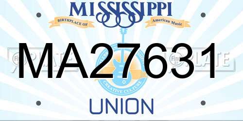 MA27631 Mississippi License Plate
