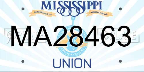 MA28463 Mississippi License Plate