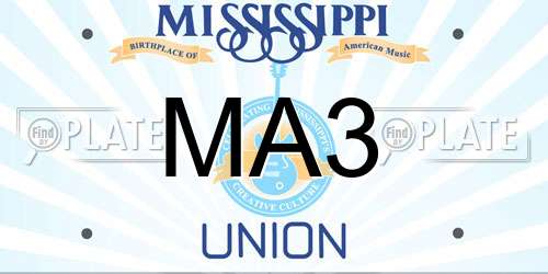 MA3 Mississippi License Plate
