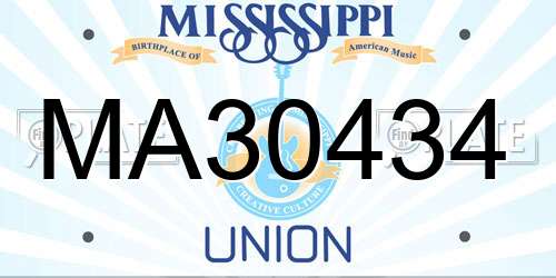 MA30434 Mississippi License Plate