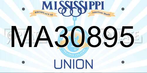 MA30895 Mississippi License Plate