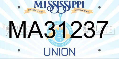 MA31237 Mississippi License Plate