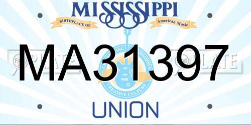 MA31397 Mississippi License Plate
