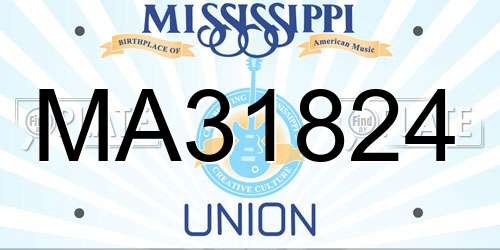 MA31824 Mississippi License Plate
