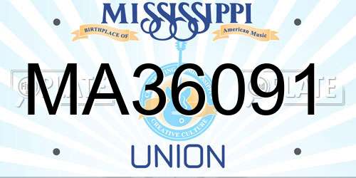 MA36091 Mississippi License Plate