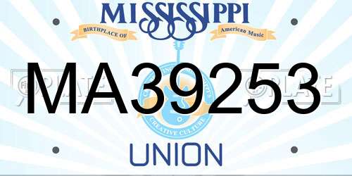 MA39253 Mississippi License Plate