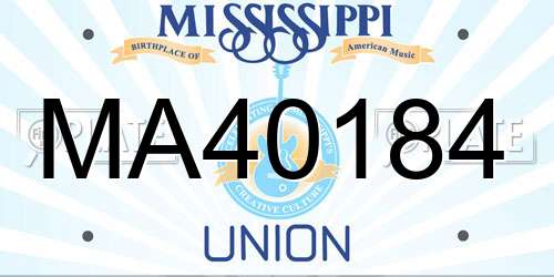MA40184 Mississippi License Plate