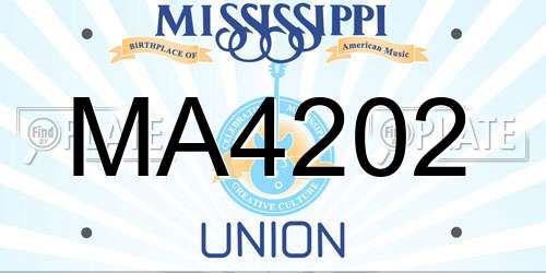 MA4202 Mississippi License Plate