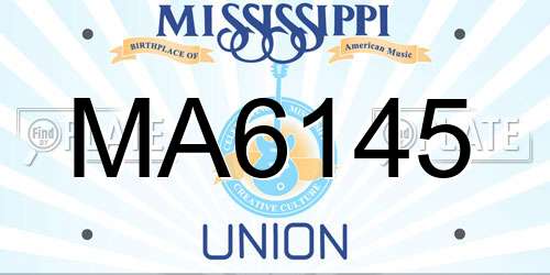 MA6145 Mississippi License Plate