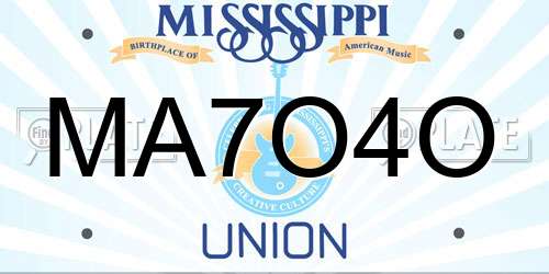 MA7O4O Mississippi License Plate