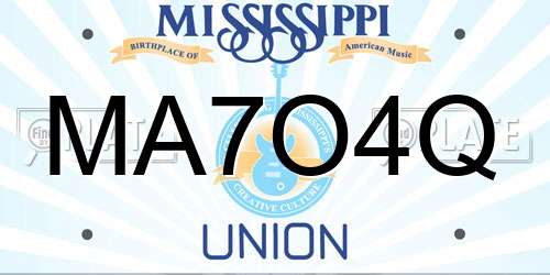 MA7O4Q Mississippi License Plate
