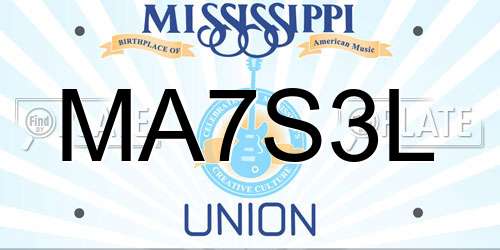 MA7S3L Mississippi License Plate
