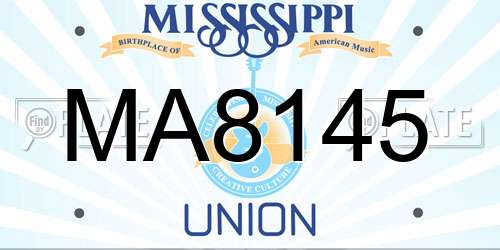 MA8145 Mississippi License Plate