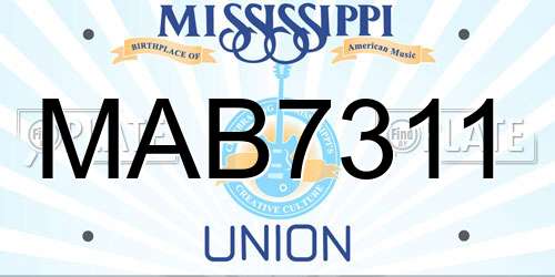 MAB7311 Mississippi License Plate
