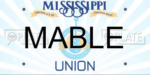 MABLE Mississippi License Plate
