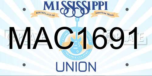MAC1691 Mississippi License Plate