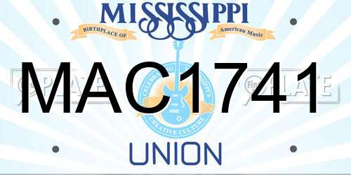 MAC1741 Mississippi License Plate