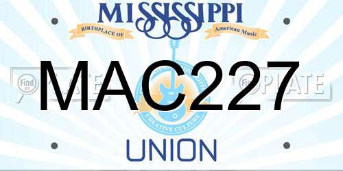 MAC227 Mississippi License Plate