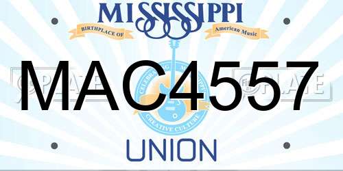 MAC4557 Mississippi License Plate