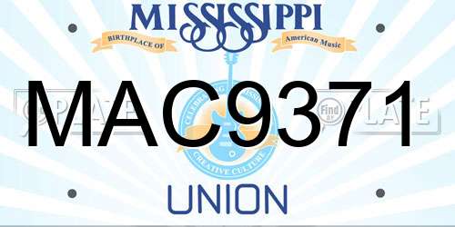 MAC9371 Mississippi License Plate