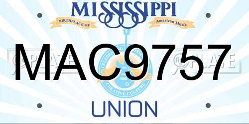 MAC9757 Mississippi License Plate