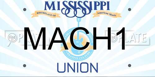 MACH1 Mississippi License Plate