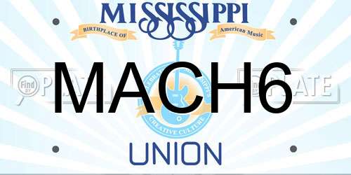 MACH6 Mississippi License Plate