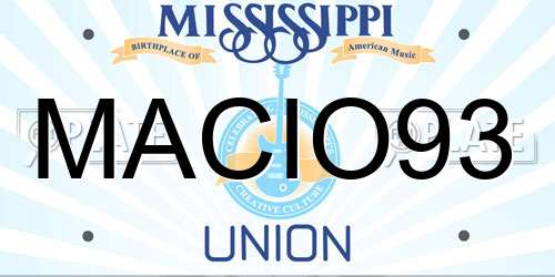 MACIO93 Mississippi License Plate