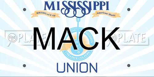 MACK Mississippi License Plate
