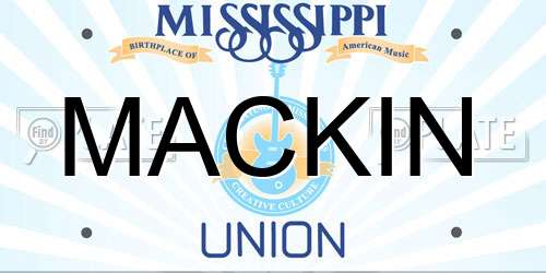 MACKIN Mississippi License Plate