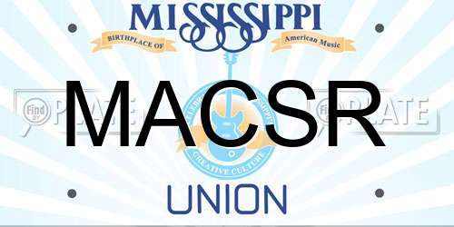MACSR Mississippi License Plate