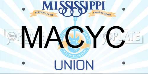 MACYC Mississippi License Plate