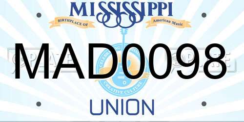 MAD0098 Mississippi License Plate