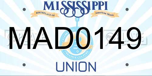 MAD0149 Mississippi License Plate