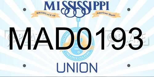 MAD0193 Mississippi License Plate