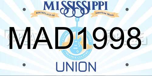 MAD1998 Mississippi License Plate