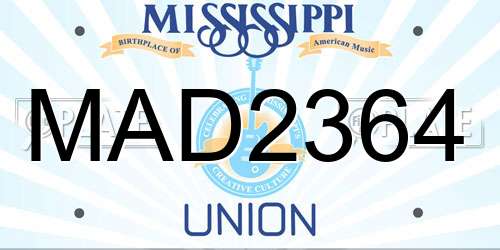 MAD2364 Mississippi License Plate