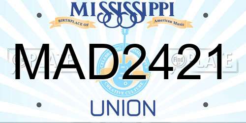 MAD2421 Mississippi License Plate