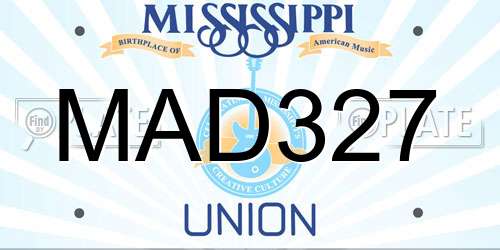 MAD327 Mississippi License Plate
