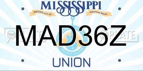 MAD36Z Mississippi License Plate