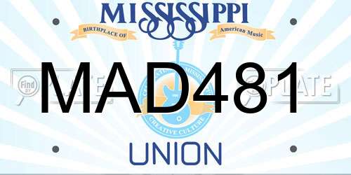 MAD481 Mississippi License Plate