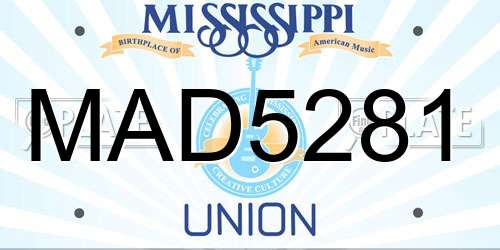 MAD5281 Mississippi License Plate