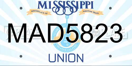 MAD5823 Mississippi License Plate