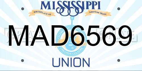 MAD6569 Mississippi License Plate