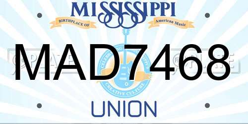 MAD7468 Mississippi License Plate